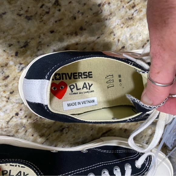 New Converse Comme Des Garçons Play Chucks Black Men’s 10 Women’s 12 - Picture 11 of 14